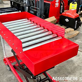 強牛牌紅色TF客製滾筒台車加銀色鍍鉻滾筒正面
