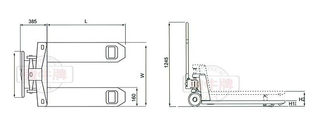 協牛企業強牛牌油壓拖板車規格圖