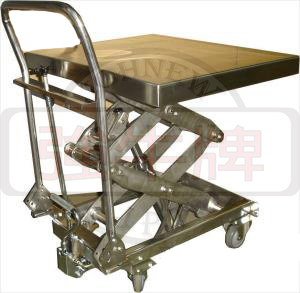 強牛牌TF304不鏽鋼升降台車產品展示照