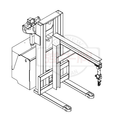 強牛牌JPLS工字樑吊掛堆高機模擬圖