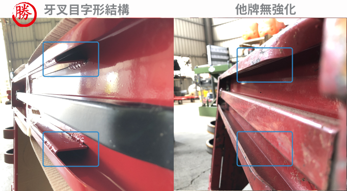 強牛牌油壓拖板車強化牙叉目字形結構