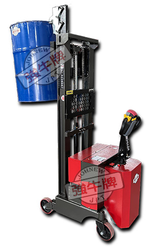 協牛企業強牛牌JSM油桶搬運機最高點側面照